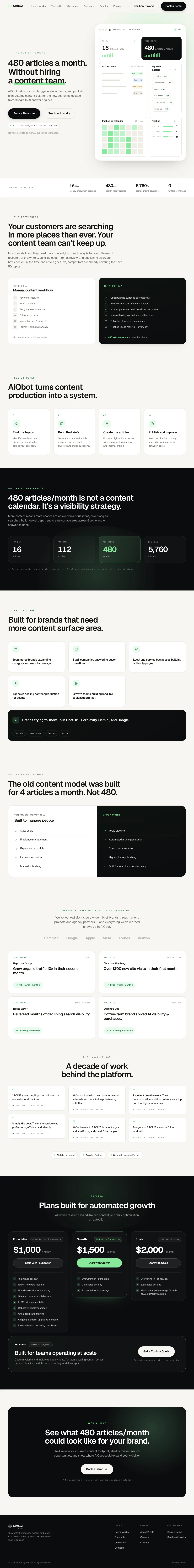 Full 2P AIO Bot Content Team landing page